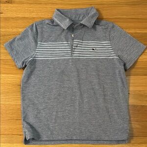 Gray Striped Polo Shirt